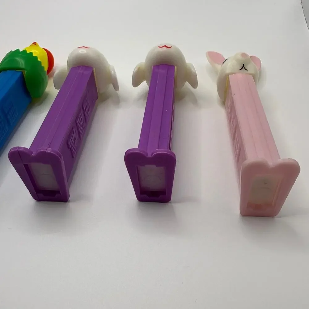 Vtg Easter PEZ Candy Dispenser Lot (8) Bunny,Lamb,Chicks 80s 90s Retro w/ Feet